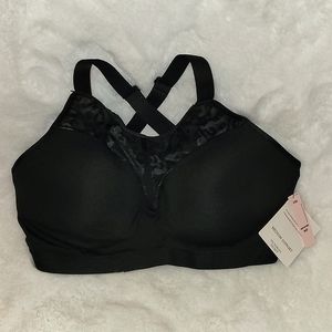 NWT Victoria's Secret Black Medium Support Wireless Cheetah Mesh Sport Bra